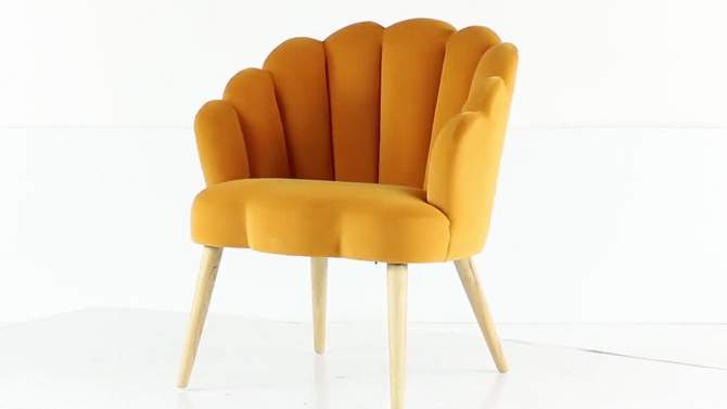 Modern Glam Velvet Seashell Accent Chair Yellow - Olivia &#38; May, 2 of 10, play video