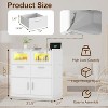 VECELO White Dresser Tall Modern Makeup Vanity Table with LED Lights & Charging Station - 2 of 4