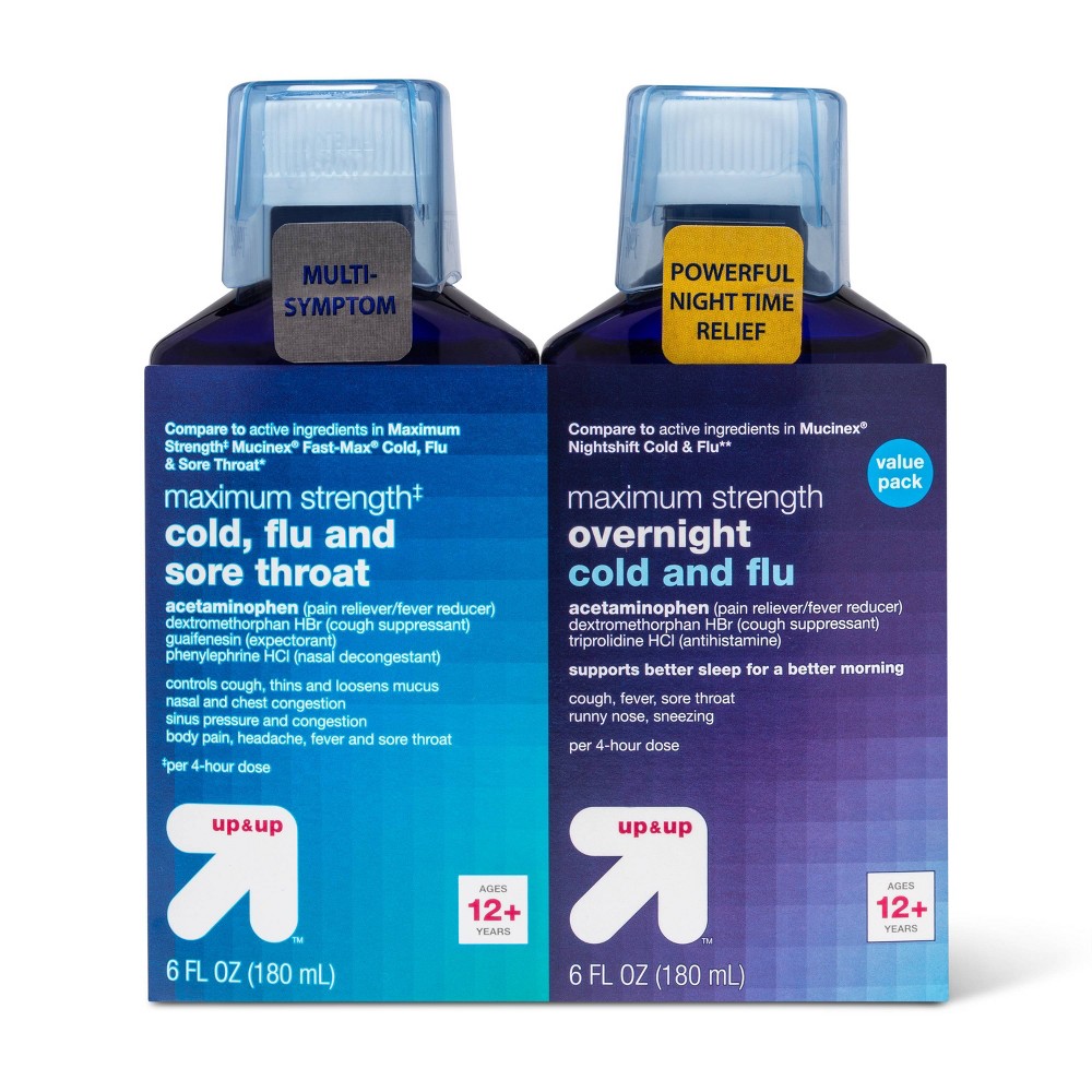 Relief Liquid Combo Pack for Cold & Sore Throat - 12 fl oz - up&up™