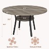 47'' Round Dining Table for 4-6 People, Round Farmhouse Dinner Table with Storage Shelf for Kitchen, Living Room (Table Only) - 2 of 4