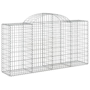 vidaXL Gabion Basket Silver Galvanized iron - 78.7" x 19.7" x 39.4"/47.2" - 1 of 4
