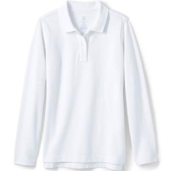 Lands' End School Uniform Kids Long Sleeve Feminine Fit Mesh Polo Shirt