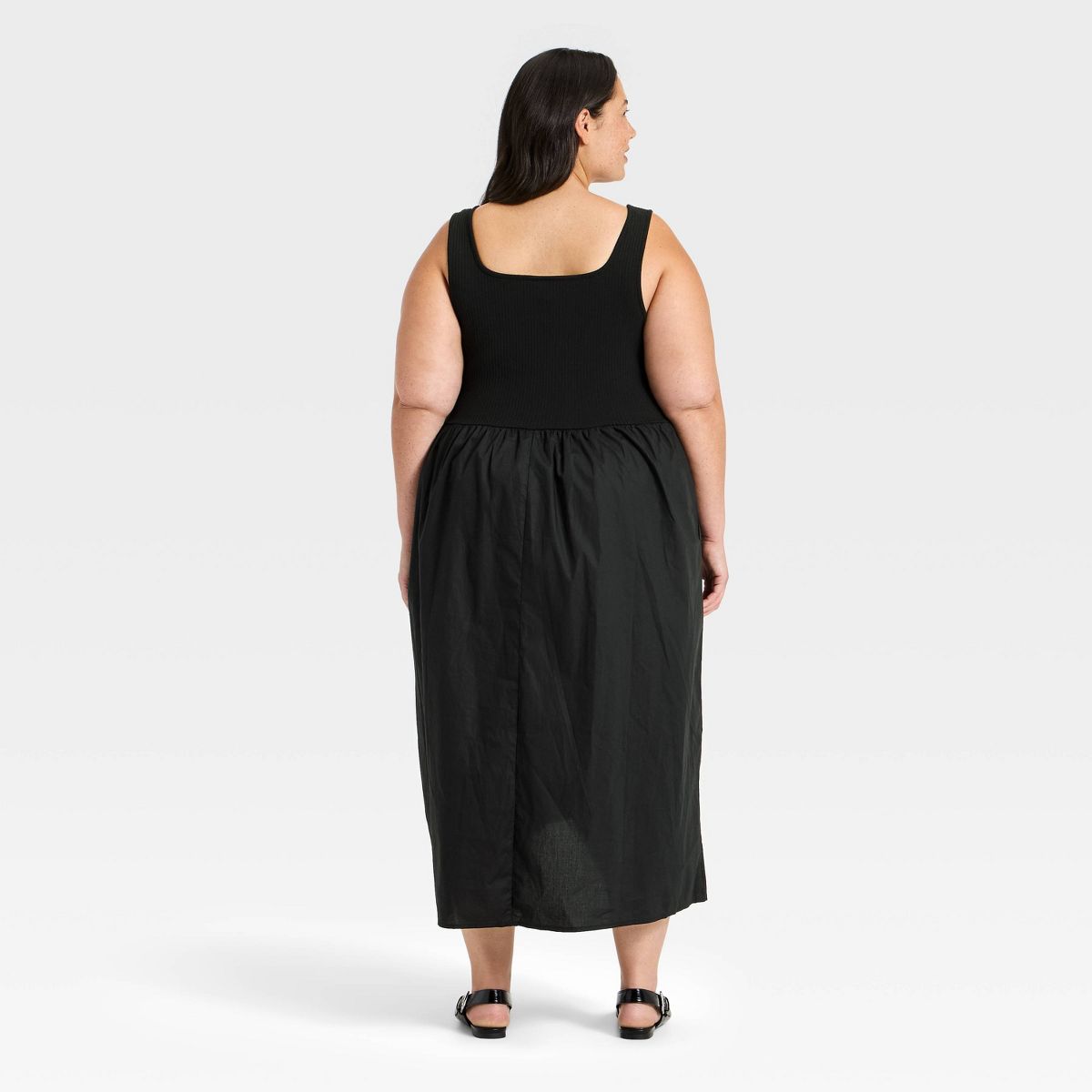 Women's Pullover Knit to Woven Midi Dress - A New Day™ - thumbnail 2