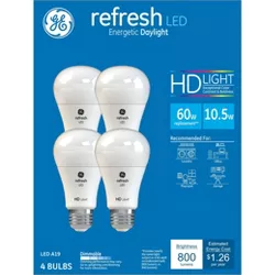GE 4pk 10W 60W Equivalent Refresh LED HD Light Bulbs