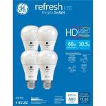 GE 4pk 10W 60W Equivalent Refresh LED HD Light Bulbs