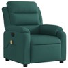 vidaXL Dark Green Fabric Massage Recliner Chair - Manual Reclining Armchair with Vibration Massage, Cozy Padded Seating, Side Pocket - 3 of 4