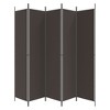 vidaXL 5-Panel Room Divider Brown 98.4"x86.6" Fabric - 4 of 4