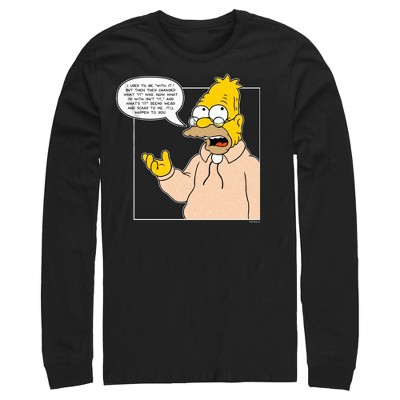 Men's The Simpsons Grandpa Simpson Quote Long Sleeve Shirt - Black 