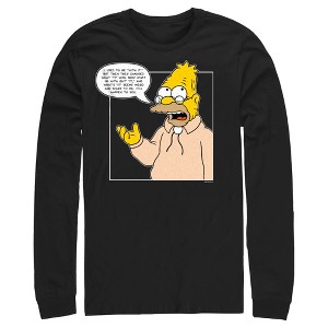 Men's The Simpsons Grandpa Simpson Quote Long Sleeve Shirt - 1 of 4