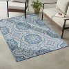 5'x7' Blue/Green Palm Plastic Outdoor Rug - 2 of 4