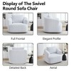 PAGED Swivel Upholstered Sofa High-Resilience Sponge Single Sofa with One Soft Pillow for Living Room, Home Office - 3 of 4