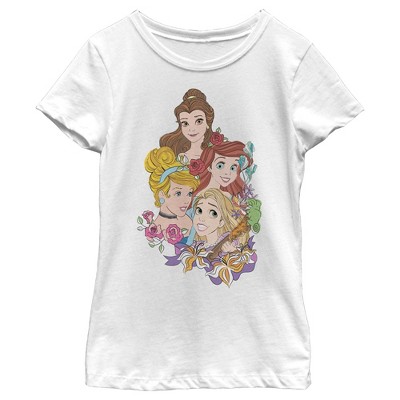 Girl's Disney Artistic Portrait T-shirt - White - Small : Target