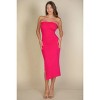 Slickblue Women's Bodycon Tube Dress, Off Shoulder Style with Side Slit, Stretch Fit, Fuchsia, Size S-L - 2 of 4