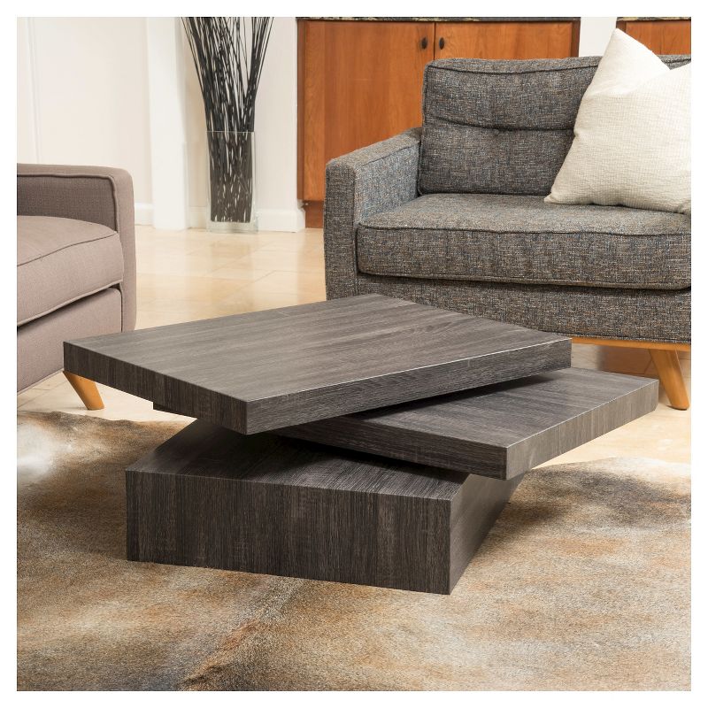 Iverson Rectangular Rotatable Coffee Table Black Oak - Christopher Knight Home, 3 of 6
