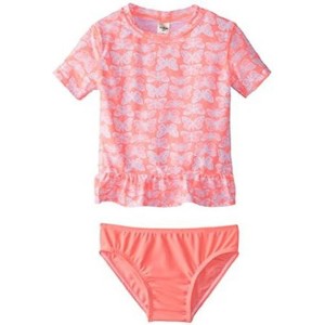 OshKosh B'Gosh Infant Girls' 2-Piece Rashguard Swim Set, Coral, 6/9 Months - 1 of 3