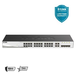 D-Link 28-Port Gigabit Smart Managed Switch, 24x GbE + 4x Combo SFP Ports (DGS-1210-28) - 1 of 4