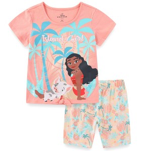 Disney Moana Girls 2 Piece Shirt and Shorts Set for Toddler and Big Kids - 1 of 4