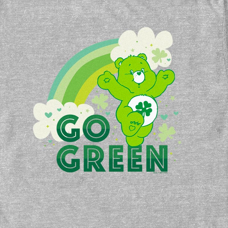 Men's Care Bears St. Patrick's Day Good Luck Bear Go Green T-Shirt, 2 of 6