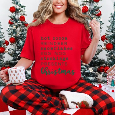 Simply Sage Market Christmas Words Garment Dyed Tee - M - Red