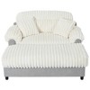 JUJABU 65.25" Modern Chaise Lounge Sofa, Cozy Plush Couch with Two Throw Pillows for Living Room - 4 of 4