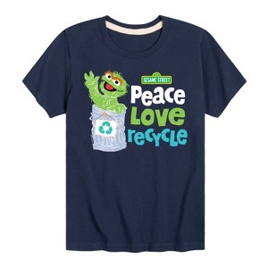Boys' - Sesame Street - Peace Love Recycle Short Sleeve Graphic T-Shirt - 1 of 4