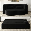 Modern Convertible Floor Sofa Bed with 2 Pillows, Folding Foam Sleeper Couch, No Assembly Sofa for Guest Room or Living Room-Tanpinhause - 3 of 4