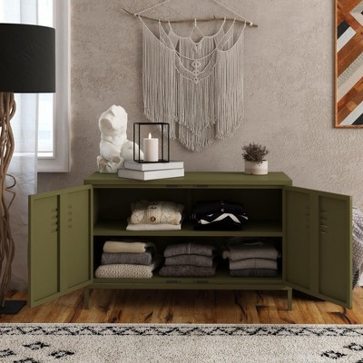 Olive Green Metal Office Locker Cabinet with Adjustable Shelving