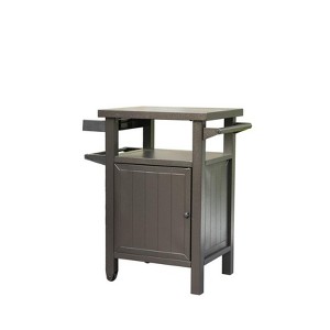 FONTOI Kitchen and Dining Cabinets Sideboard Buffet Server Table，Kitchen Doors Storage Cabinet with Shelf, Brown, 29.92"*20.31"*35.51" - 1 of 4