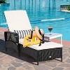 Patio Wicker Chaise Lounge Chair with Pillow and Adjustable Backrest - 4 of 4