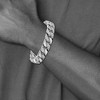 Black Bow Jewelry Men's 13mm Stainless Steel & CZ Curb Chain Bracelet, 8.5 Inch - 4 of 4