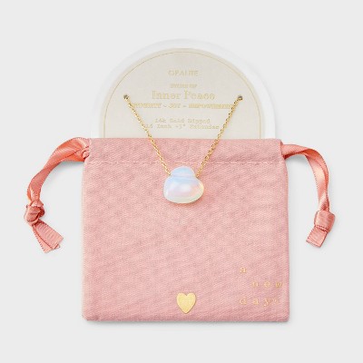 14K Gold Dipped Heart Slider Pendant Necklace - A New Day™