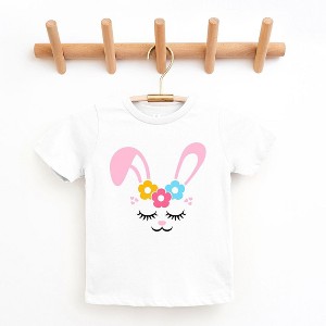 The Juniper Shop Bunny Face With Flowers Toddler Short Sleeve Tee - 1 of 2