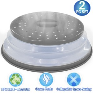 5 Star Super Deals 2 Microwave Splatter Guard Cover - Collapsible Lid for Food Protection and Easy Storage BPA-Free, Dishwasher Safe, Heat-Resistant - 1 of 4
