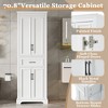 KWPZQEB 70.8" Bathroom Cabinet, Modern Narrow Storage Unit with 4 Barn Door & Drawer, Slim Freestanding Cabinet with Adjustable Shelf for Bathroom - 4 of 4