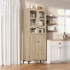 71 Inch Tall Storage Cabinet, Kitchen Pantry 5 Tier Bathroom Cabinet with 4 Doors Adjustable Shelves for Kitchen, Dining Room, Bathroom - 4 of 4