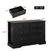 NicBex 6 Drawer Dresser,Solid Wood Spray Paint Drawer with Retro Circular Handle,Dressers for Kids Room,Living Room,Entry and Hallway,Black - 3 of 4