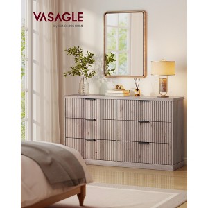 6-Drawer Double Dresser for Bedroom, 54.2" Wide Chest of Drawers with Fluted Panels, Transitional Storage Dresser, Gray - 1 of 4