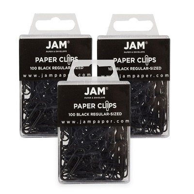 JAM Paper Colored Standard Paper Clips Small 1 Inch Black Paperclips 2183750B