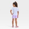 Toddler Girls' 2pc Disney Lilo & Stitch Angel Striped T-Shirt & Retro Knit Shorts Set - Purple - 2 of 4