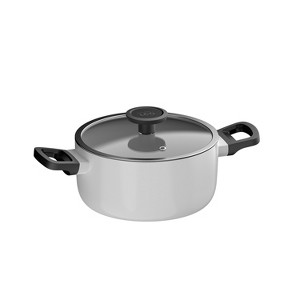 BergHOFF Leo Glints Nonstick Ceramic 8" Stockpot 3qt. With Glass Lid, Recycled Aluminum, Spirit - 1 of 4