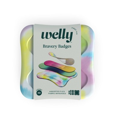 Welly Assorted Colorwash Tie Dye Pink and Blue Adhesive Bandages - 48ct