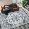 Acekool Machine Washable Vintage Area Rug, Distressed Non-Slip Soft Accent Carpet, Stain-Resistant, Low Pile, Blue, Size2x6 - 4 of 4
