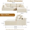 Cloud Couch Modular Sectional Sofa with Chaise, Deep Seat Sleeper Sofa with Washable Cushions, Corduroy Upholstery - 2 of 4