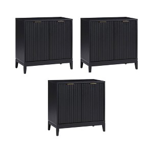 Nathan James Set of 3 Jasper Wood Fluted Console Table with Doors - 1 of 4