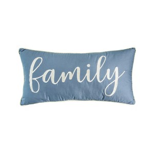 C&F Home 12" x 24" Embroidered "Family" Cursive Script Rectangle Accent Throw Pillow - 1 of 4