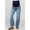PinkBlush Blue Straight Leg Frayed Hem Maternity Jeans - 4 of 4
