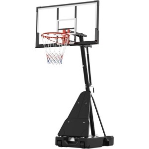 48/52" Adjustable Basketball Hoop, Height Adjustable Goal System with Shatterproof Backboard & Wheels, Portable Basketball Set for Driveway Backyard - 1 of 4