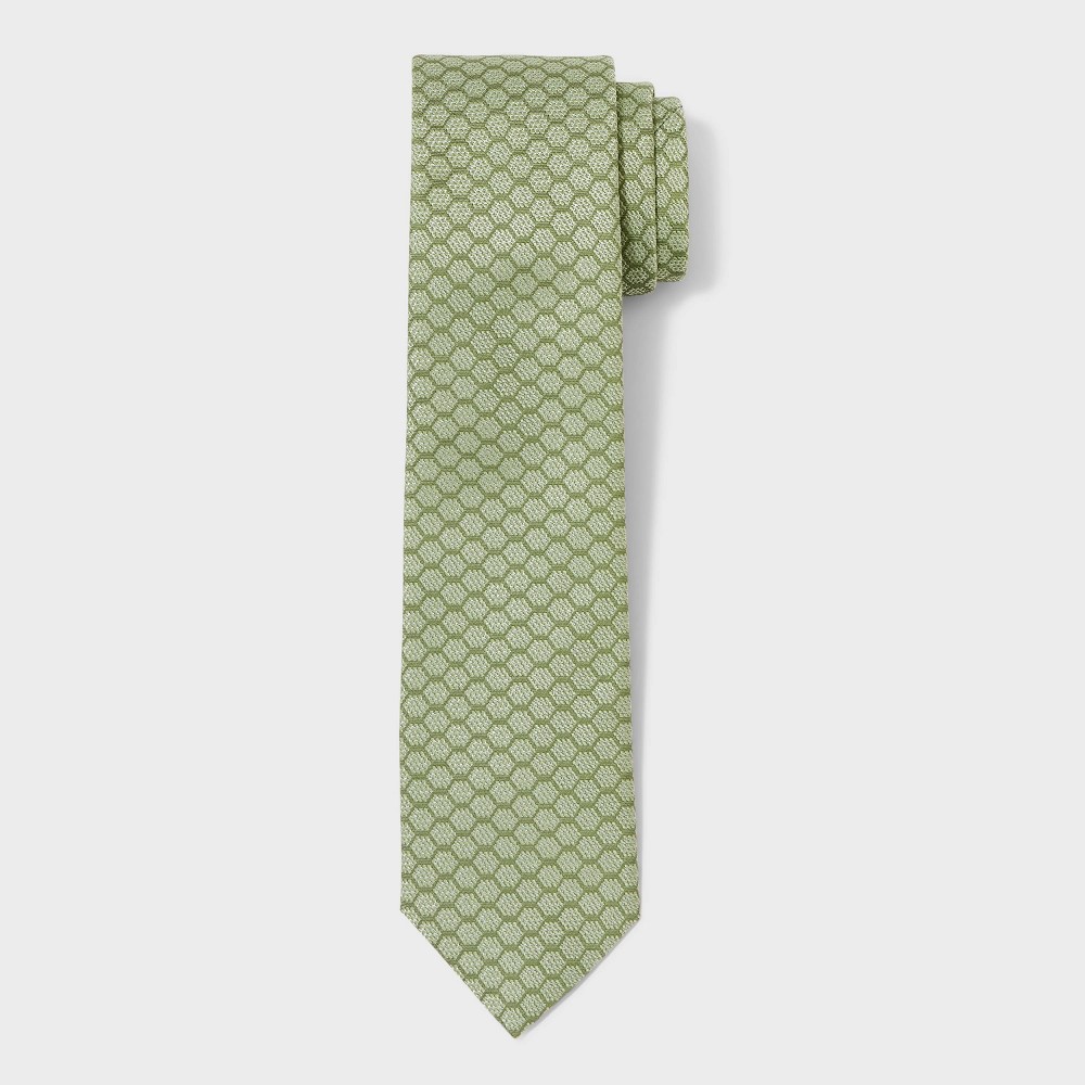 Photos - Belt Men's Honeycomb Neck Tie - Goodfellow & Co™ Green One Size night