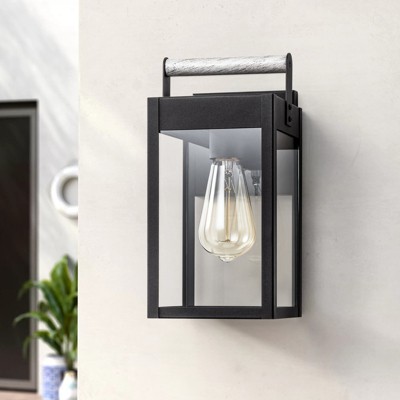 Rennnsan Elvanta 11"H Hardwired 1-Light Rectangle Wooden Industrial Dimmable Outdoor Wall Sconce