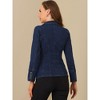 Allegra K Women's Regular Fit Casual Lapel Long Sleeve Denim Pockets Blazer - 4 of 4